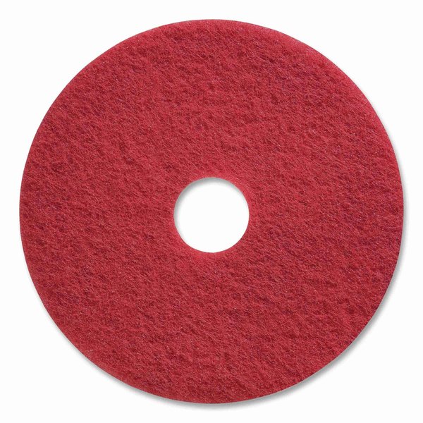 Coastwide Professional Buffing Floor Pads, 17" Diameter, Red, 5PK CW22985/BPR2298